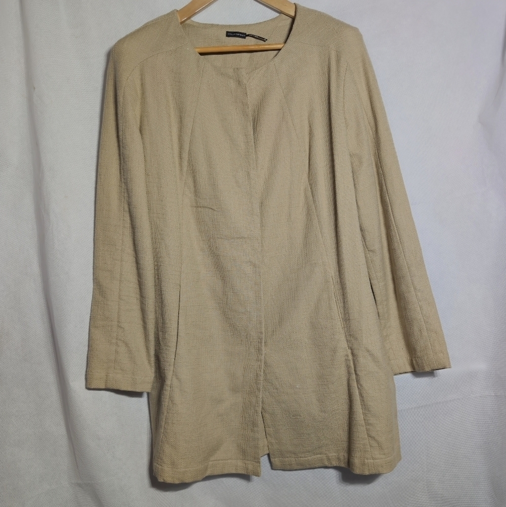 Stella Carakasi Sz M Woven Tan Long Sleeve Jacket